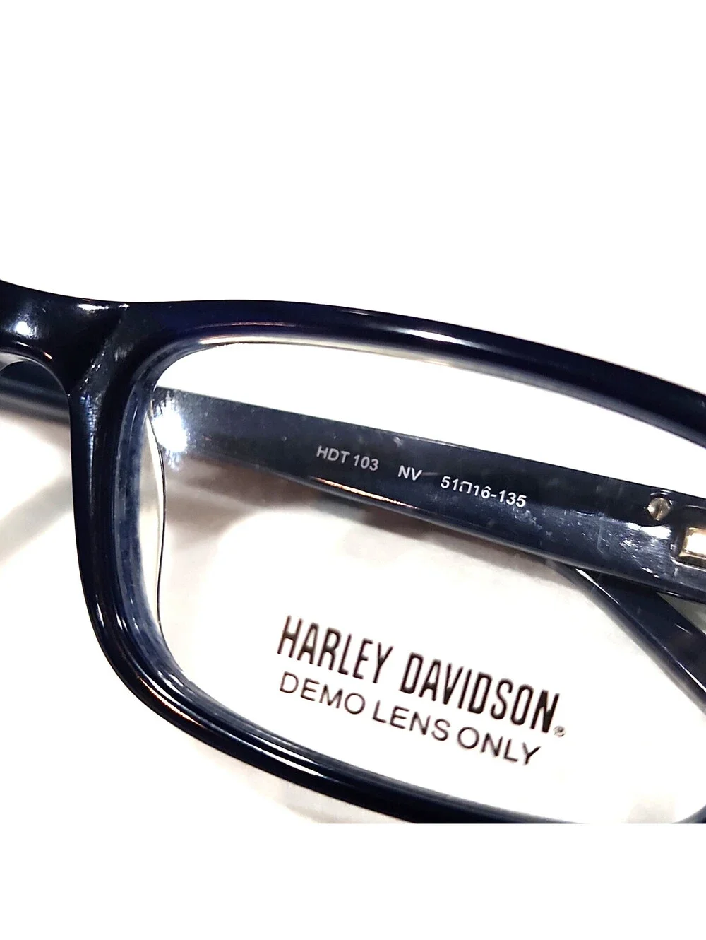 Harley Davidson HDT 103 Small Blue Rectangle Eyeglasses 51-16 135